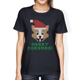 Merry Corgmas Corgi Womens Navy Shirt