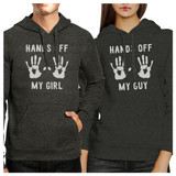 Hands Off My Girl And My Guy Matching Couple Dark Grey Hoodie