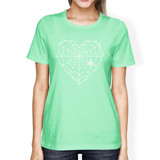 Heart Spider Web Womens Mint Shirt