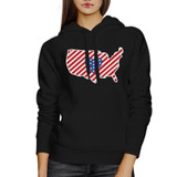 Heart USA Map American Flag Unique 4 Of July Cute Design Hoodie