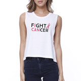 Fight Cancer I Can Womens White Crop Top