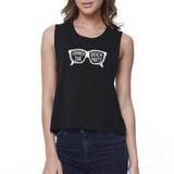 Summer Time Beach Party Womens Black Crop Top