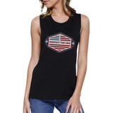 Respect The USA Womens Black Funny Sleeveless 4th Of July Tank Top