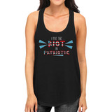 I Put The Riot In Patriotic Womens Black Sleeveless Top Funny Gifts