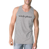 Witch Please Mens Grey Tank Top