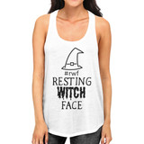 Rwf Resting Witch Face Womens White Tank Top