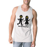 Must Have Coffee Zombies Mens White Tank Top