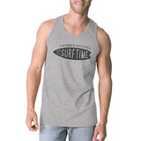 Summer Calling It's Surf Time Mens Grey Tank Top