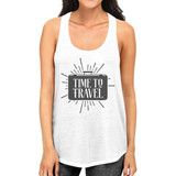 Time To Travel Womens White Tank Top