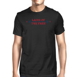 Land Of The Free American Flag Shirt Mens Black Graphic T-Shirt
