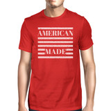 American Made Mens Red Crewneck T-Shirt Gifts Ideas For 4th Of July