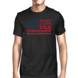Trust & Love USA American Flag Shirt Mens Black Round Neck Tshirt