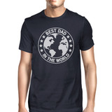 World Best Dad Mens Navy Graphic Tee Funny Dad Gift For Fathers Day