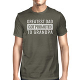 Greatest Dad Got Promoted To Grandpa Men's Dark Gray Cotton T Shirt