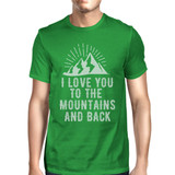 Mountain And Back Men's Green Cotton Tee Unique Graphic T Shirt