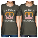 Sweet And Salty BFF Matching Dark Grey Shirts
