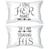 His and Hers Couple Matching Pillowcases Stealing Hearts Pillow Covers