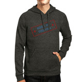 Born In The USA Unisex Graphic Hoodie Dark Gray Round Neck Pullover