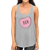 Meh Heart Womens Cotton  Tank Top Lovely Heart Graphic Gift For Her