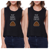 Poop Buddies BFF Matching Black Crop Tops