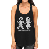 Must Have Coffee Zombies Womens Black Tank Top