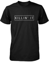 Killin' It Men's Graphic Shirts Trendy Black T-shirts Cute Short Sleeve Tees