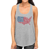 Happy Birthday USA Womens Gray Sleeveless Top Funny 4 Of July Tank