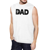 Dad Fish Men's White Sleeveless Tanks Unique Gifts For Fishing Dad