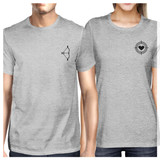Bow And Arrow To Heart Target Matching Couple Grey Shirts