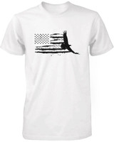 Funny Graphic Statement Mens White T-shirt - US Flag with An Eagle