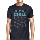 Oh Em Gee Chill Snowflakes Mens Navy Shirt