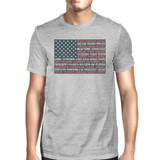 50 States US Flag American Flag Shirt Mens Gray Cotton Graphic Tee