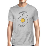 Meowgical Cat And Fried Egg Mens Grey Shirt