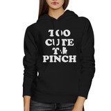 Too Cute To Pinch Black Unisex Hoodie Cute Graphic Top Gift For Her
