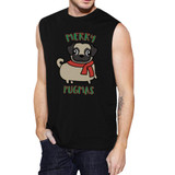 Merry Pugmas Pug Mens Black Muscle Top