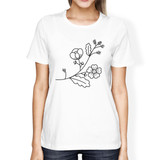 Flower Women's White Short Sleeve Graphic T Shirt For Flower Lovers