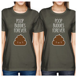 Poop Buddies BFF Matching Dark Grey Shirts