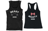 Beauty Mode and Beast Mode His and Her Matching Tank Tops for Couples