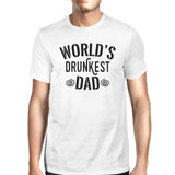 World's Drunkest Dad Men's White Crew Neck Cotton T-Shirt For Dad