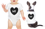 Bff Hearts Baby and Pet Matching White Shirts