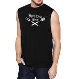 Best Bbq Dad Mens Black Muscle Top Humorous Fathers Day Tank Top