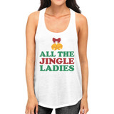 All The Jingle Ladies Womens White Tank Top