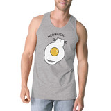 Meowgical Cat And Fried Egg Mens Grey Tank Top