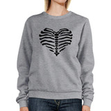 Skeleton Heart Grey SweatShirt