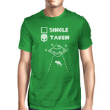 Single Taken Alien Men's Green Crew Neck T-Shirt Funny Graphic Top