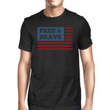 Free & Brave US Flag American Flag Shirt Mens Black Cotton Tshirt