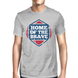 Home Of The Brave American Flag Shirt Mens Grey Graphic Tshirt