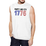 Party Like It's 1776 Funny 4th Of July Mens White Muscle T-Shirt