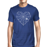 Heart Spider Web Mens Royal Blue Shirt