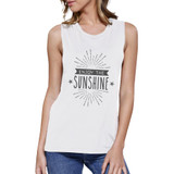 Enjoy The Sunshine Womens White Muscle Top